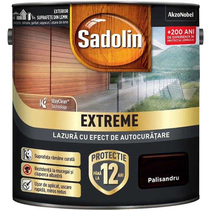Лак със самопочистващ ефект Sadolin Extreme 5796007, Палисандрово дърво, 0,7 литра