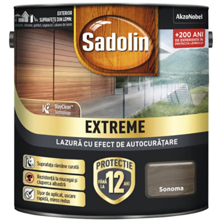 Лак със самопочистващ ефект Sadolin Extreme 5796389, Sonoma, 2,5 литра
