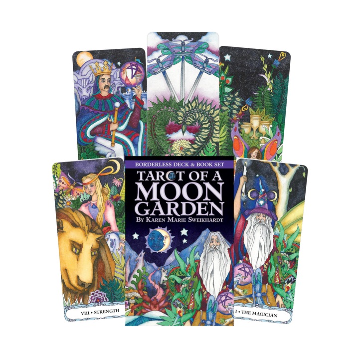 Комплект карти Таро "Tarot of a Moon Garden", US GAMES SYSTEMS, 78 карти, илюстровано ръководство, многоцветни, 11.5x17.5x5cm