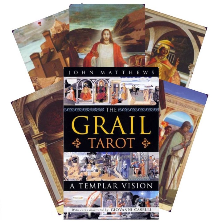 Set carti tarot "The Grail Tarot", SCHIFFER, 78 de carti, multicolor, 22.86x15.24cm
