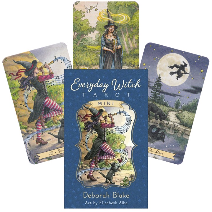Set de Tarot Everyday Witch Mini, Llewellyn, 78 carti, plastifiate, 4.8x7.7x2.54cm