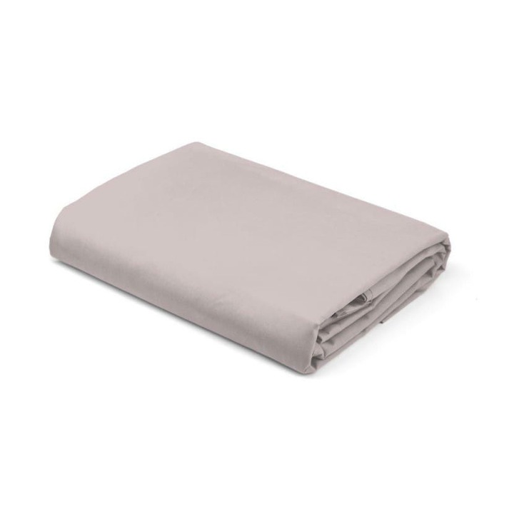 Cearceaf cu elastic Detexpol Pure Collection, bumbac satinat, pudra, 220x200cm+25cm