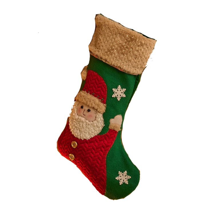 Декоративен коледен ботуш Kring, Модел Дядо Коледа, Червен/Кафяв