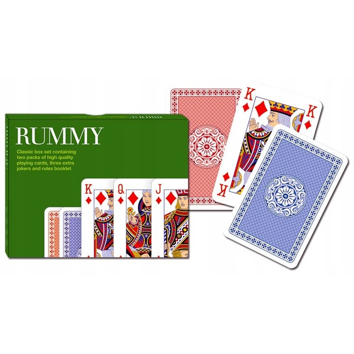 Set de carti pentru Rummy New Classic, Piatnik, 2 talii, plastifiate, 58x89mm, Multicolor