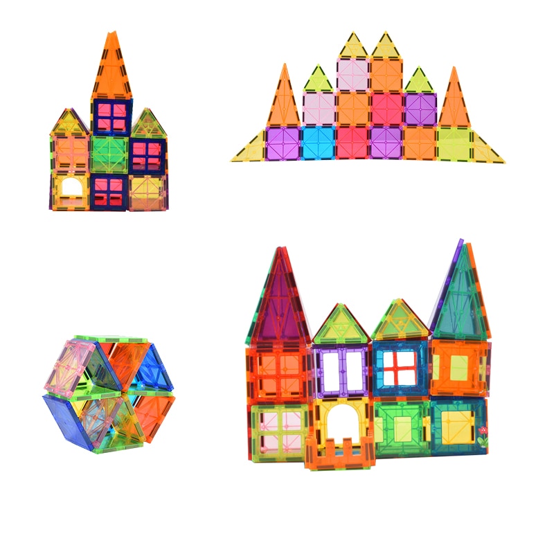 Set de blocuri magnetice de constructie din 48 de piese, jucarii pentru ...
