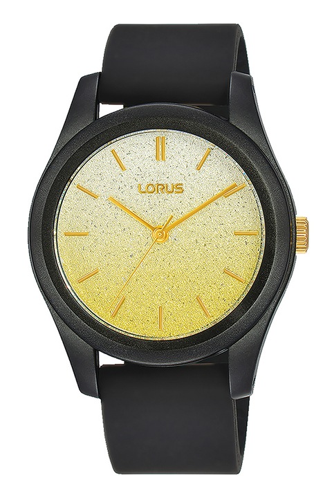 Lorus, Ceas analog cu cadran stralucitor, Auriu, Negru