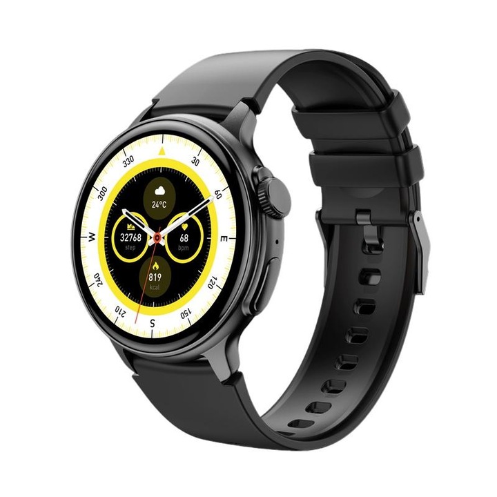 Смарт часовник, MISIRUN, Съвместим с iOS/Android, черен