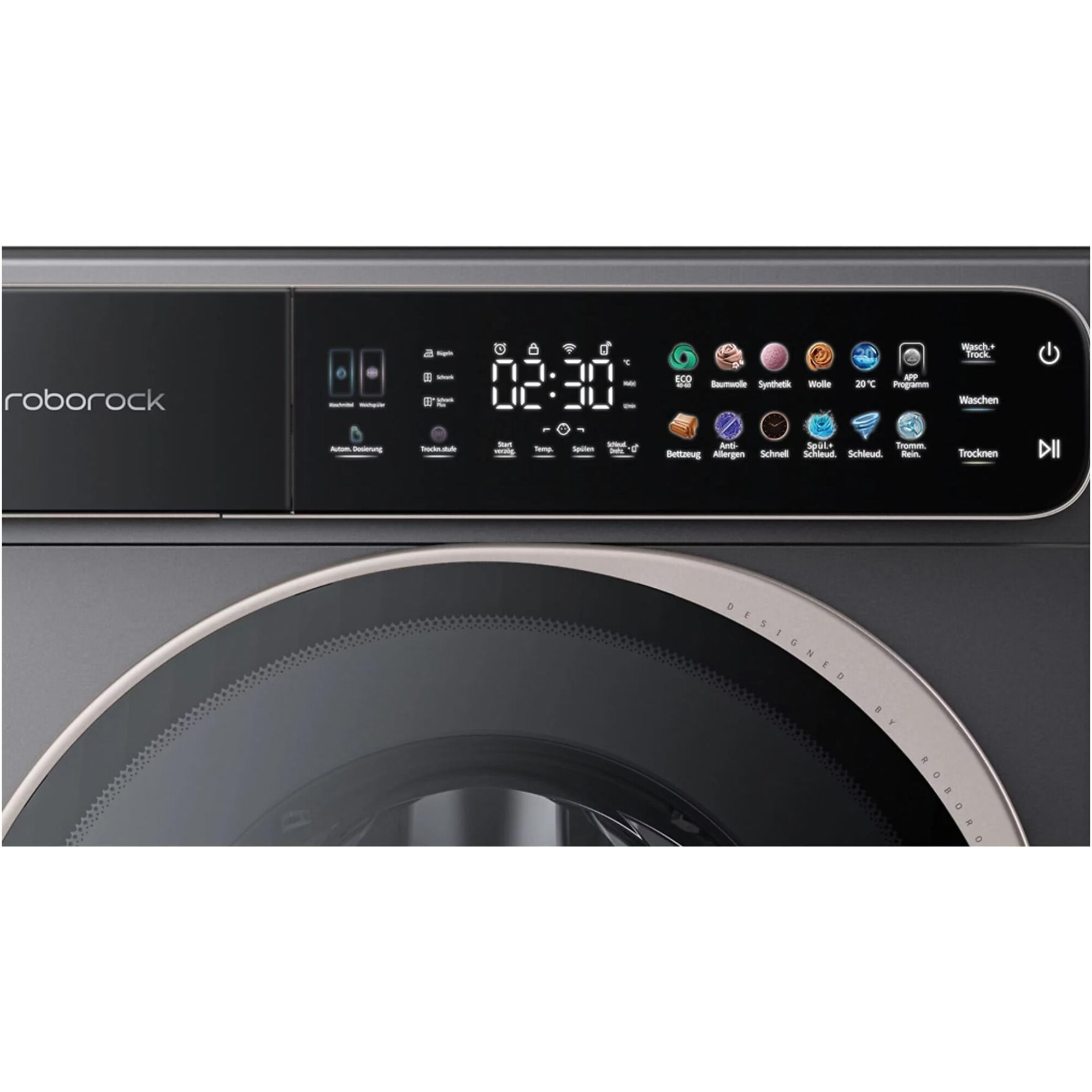 RESIGILAT: Masina de spalat rufe cu uscator Roborock ZEO ONE R600002, Spalare 10 kg, Uscare 6 kg, 1400 rpm, Wi-fi, Auto-dose, Fast dry, Touch control, 27 programe, clasa A, Antracit