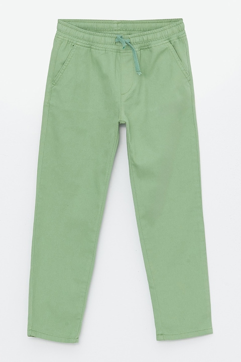LC WAIKIKI, Pantaloni lungi de bumbac cu banda cu snur in talie, Verde marin