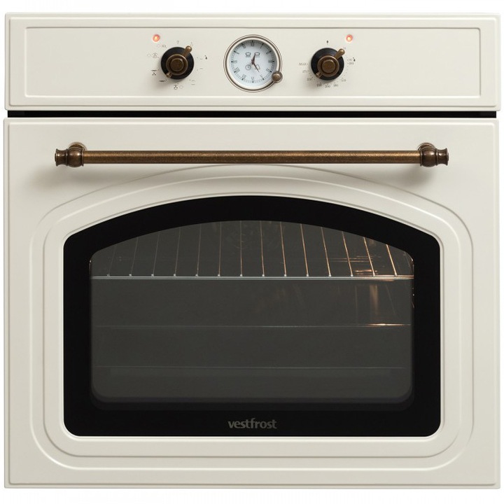 Рустик фурна за вграждане Vestfrost VO-65W19MAVMC, 69 л, Грил, 3D Cooking, Меко затваряне, Клас А, Бежов