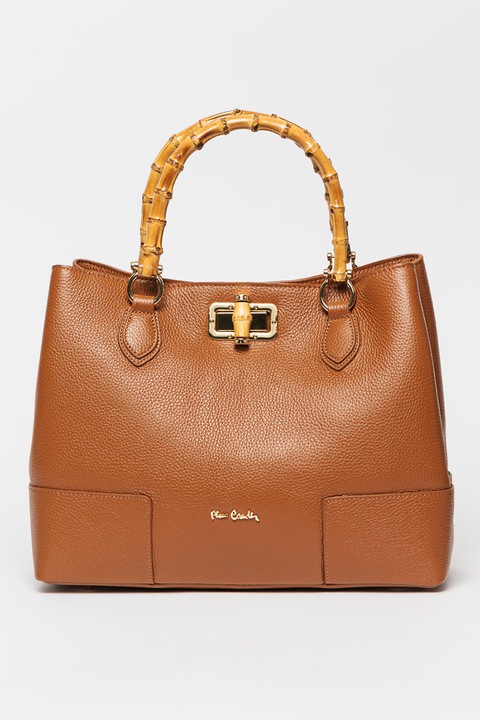 Pierre Cardin, Geanta de piele cu bareta de umar, Maro scortisoara