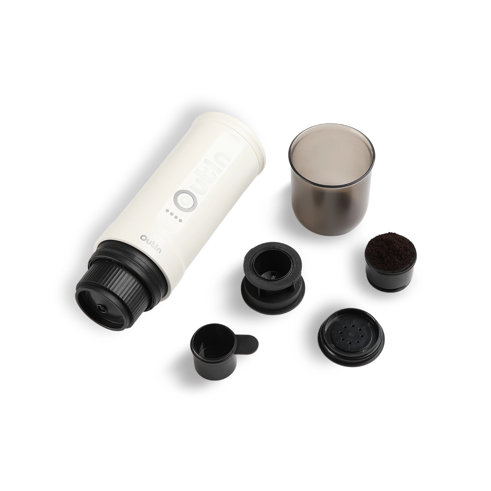 Espressor portabil Outin Nano, 20 bar, 7500 mAh, alb
