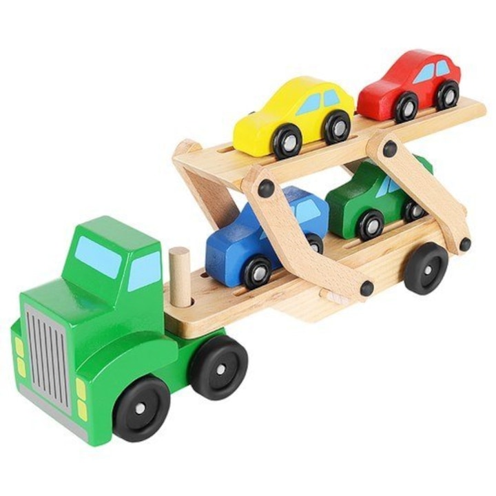 Дървен камион, влекач, комплект кола, Kruzzel 22698, 3 години