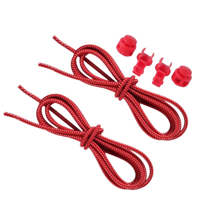 Rugalmas cipőfűző, Fit4Med, Gyermekeknek, 100 cm, Nyakkendővel, Piros