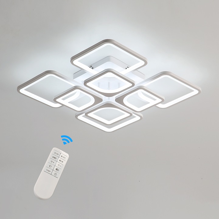 LED mennyezeti lámpa, Toolight, 80 W, állítható, távirányítóval és alkalmazásvezérléssel, 9600 LM, nappaliba, irodába, hálószobába, étkezőbe, 3000 ~ 6000 K