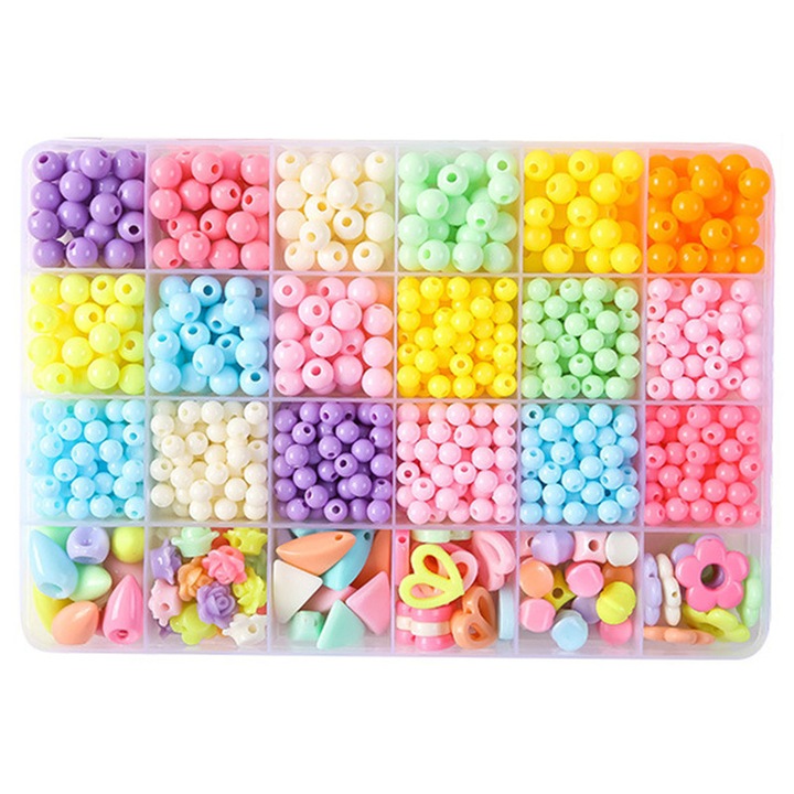 DIY ékszer gyöngy készlet, Ronyes® ékszer karkötő készlet, többszínű rózsaszín