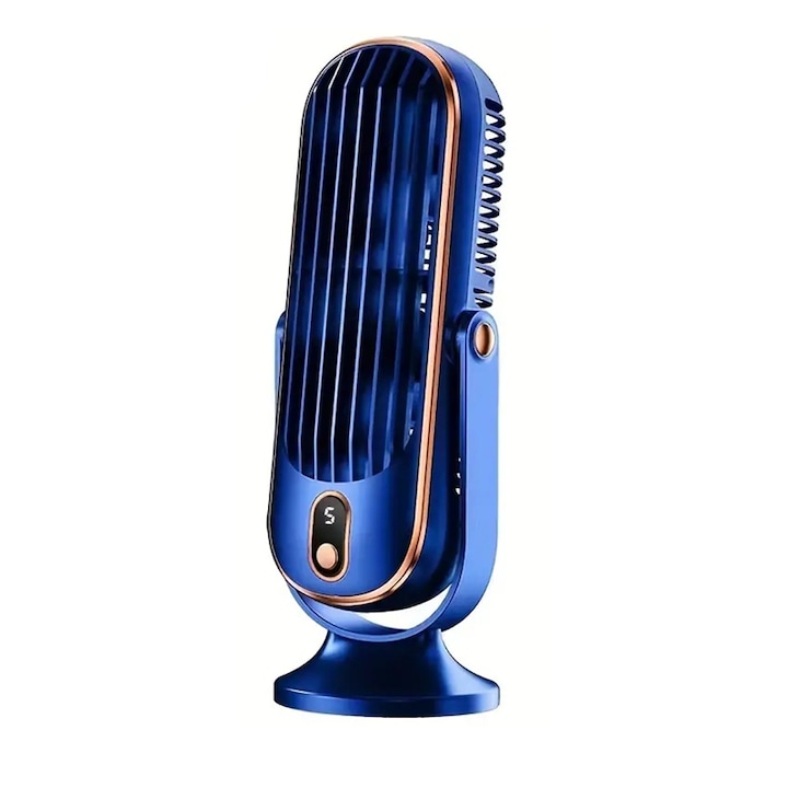 Преносим вентилатор за климатик с голяма батерия и два мотора, малък вентилатор за студен въздух за домашна употреба, 5 скорости, 720° съраунд обдух, USB