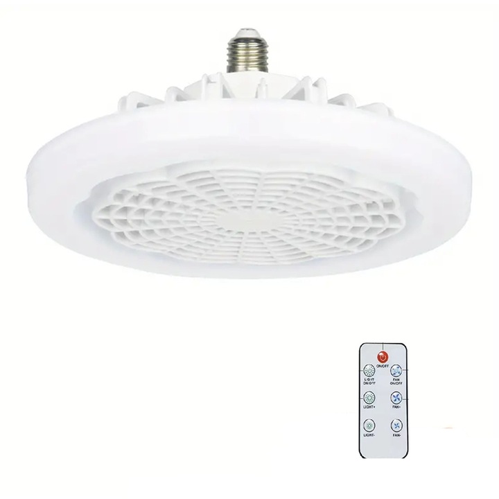 Lampa cu ventilator inteligent LED, telecomanda, 3 viteze