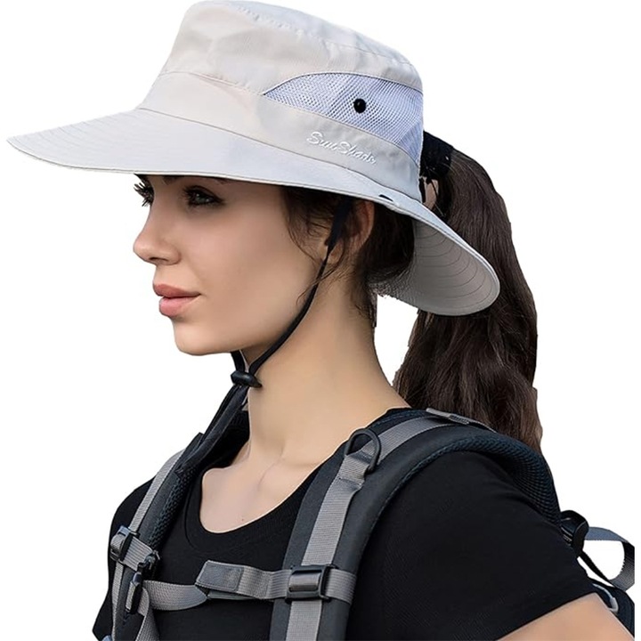 Palarie de soare, universala pentru femei si barbati, 50-60cm，gri