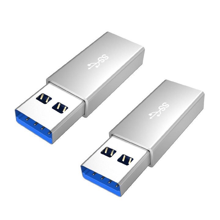 Adaptor USB-A la USB-C, JESWO®, Transfer de date 5 Gbps, Suport Pentru incarcare, Plug and Play