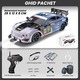 Masina cu telecomanda RC, Timebox, Drift car, 20km/h, lumini LED, Cauciucuri Interschimbabile, Pulverizare Spray NOS, 2 baterii reincarcabile tip acumulator incluse, jucarie pentru copii 7 ani+ si adulti, 1:16, Gri/Albastru