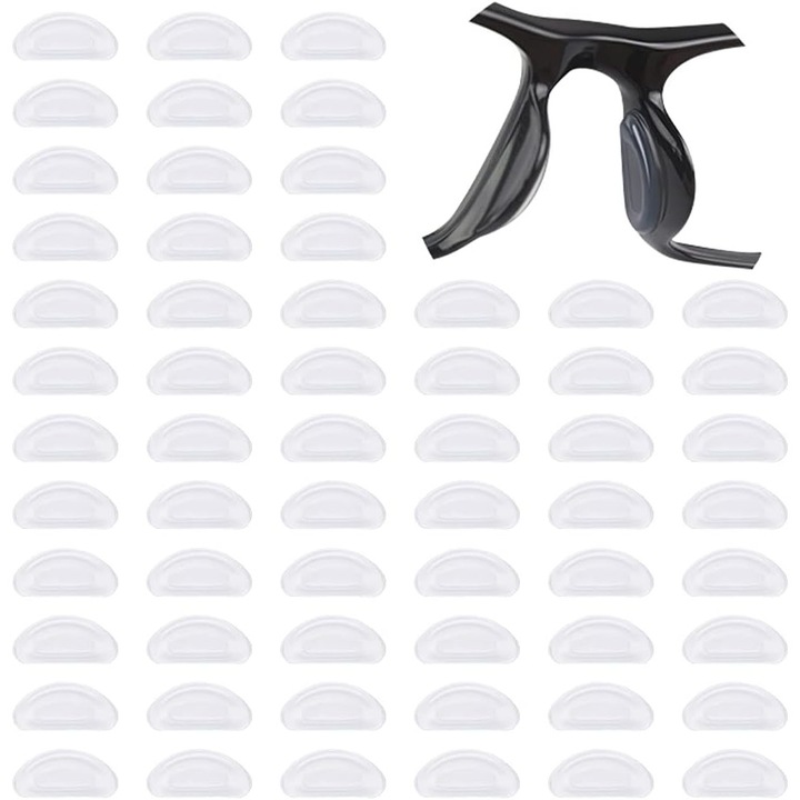 Set 30 accesorii ochelari, Silicon, JENUOS®, adeziv, antiderapant, Alb