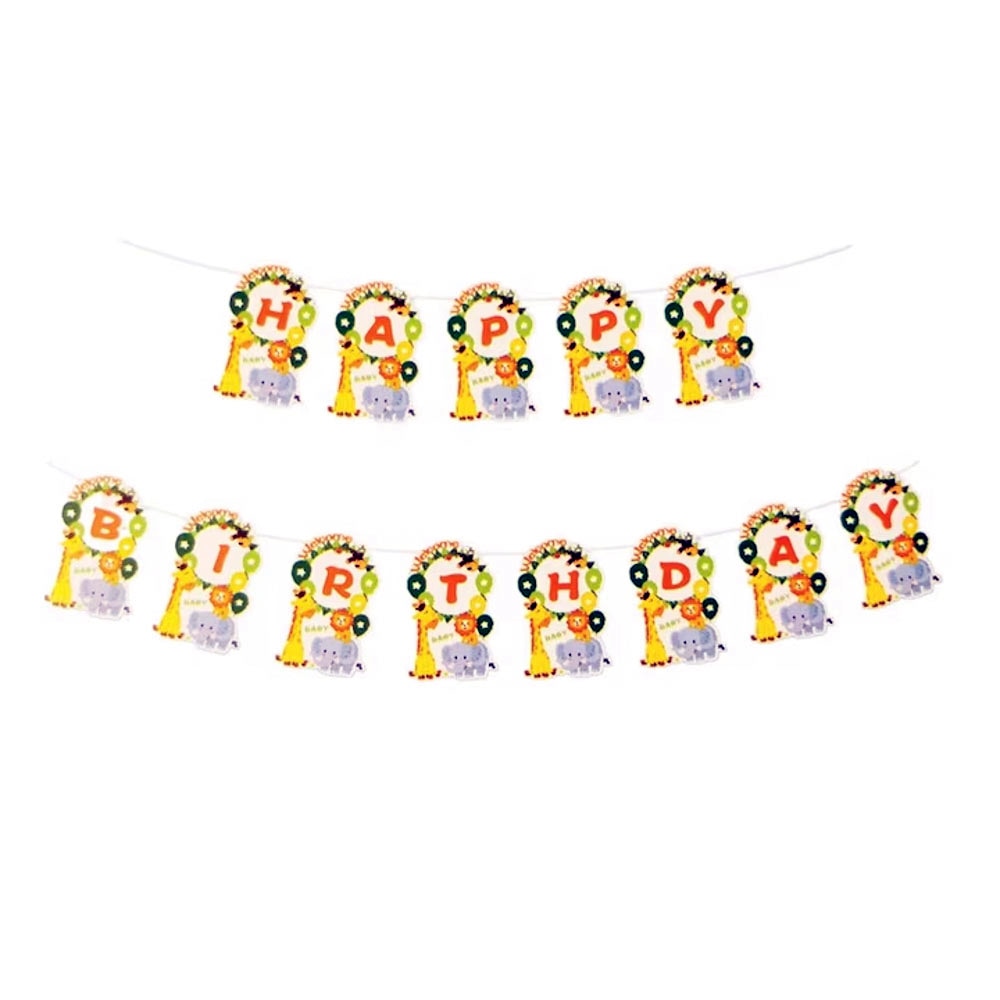 PartyDeco Ghirlanda Happy Birthday Fantasia – Decorazione Per Feste In Carta, Multicolore, Taglia Unica