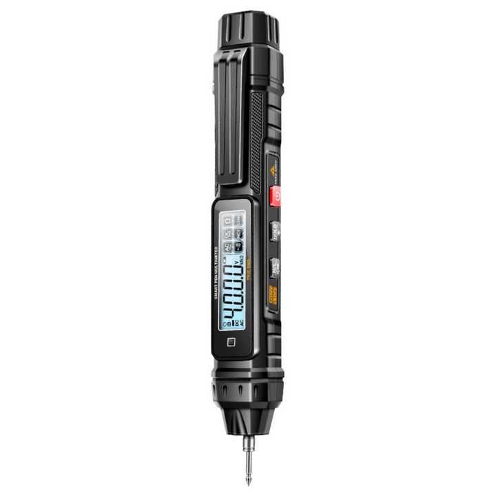 Multimetru Digital LUDORA®,3 in 1, Display Digital, Detectare NCV, 0.8-600V, Lanterna Incorporata, Functii Multiple Pentru Uz Casnic, Inductie a Campului Electric, Test Continuitate, Tester de diode, Negru