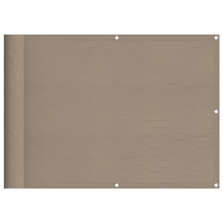 Paravan de balcon vidaXL, gri taupe, 75x800 cm, 100% poliester oxford, 1.15 kg