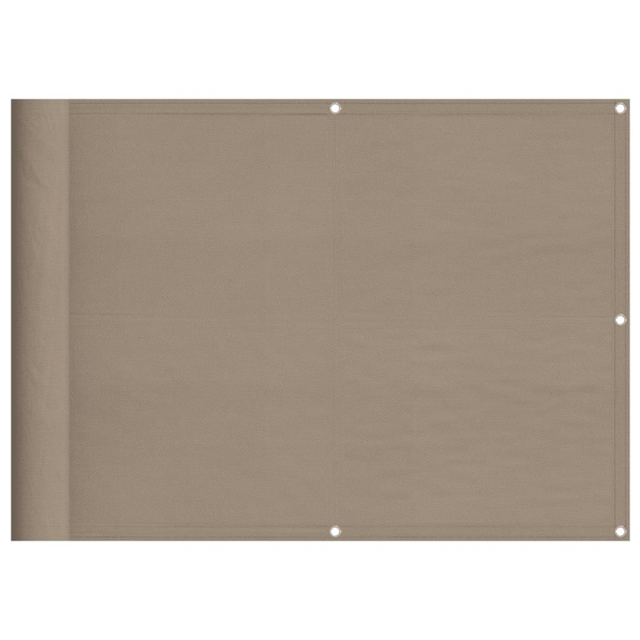 Paravan de balcon vidaXL, gri taupe, 75x700 cm, 100% poliester oxford, 1.2 kg