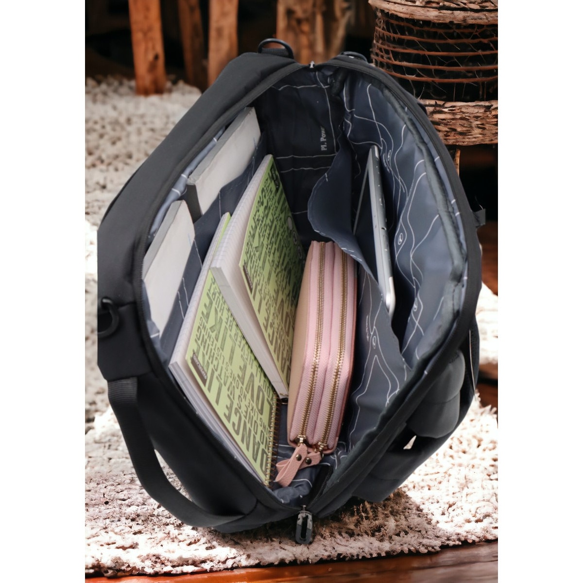 Rucsac laptop, multifunctional 1618, 42x28x17cm, negru