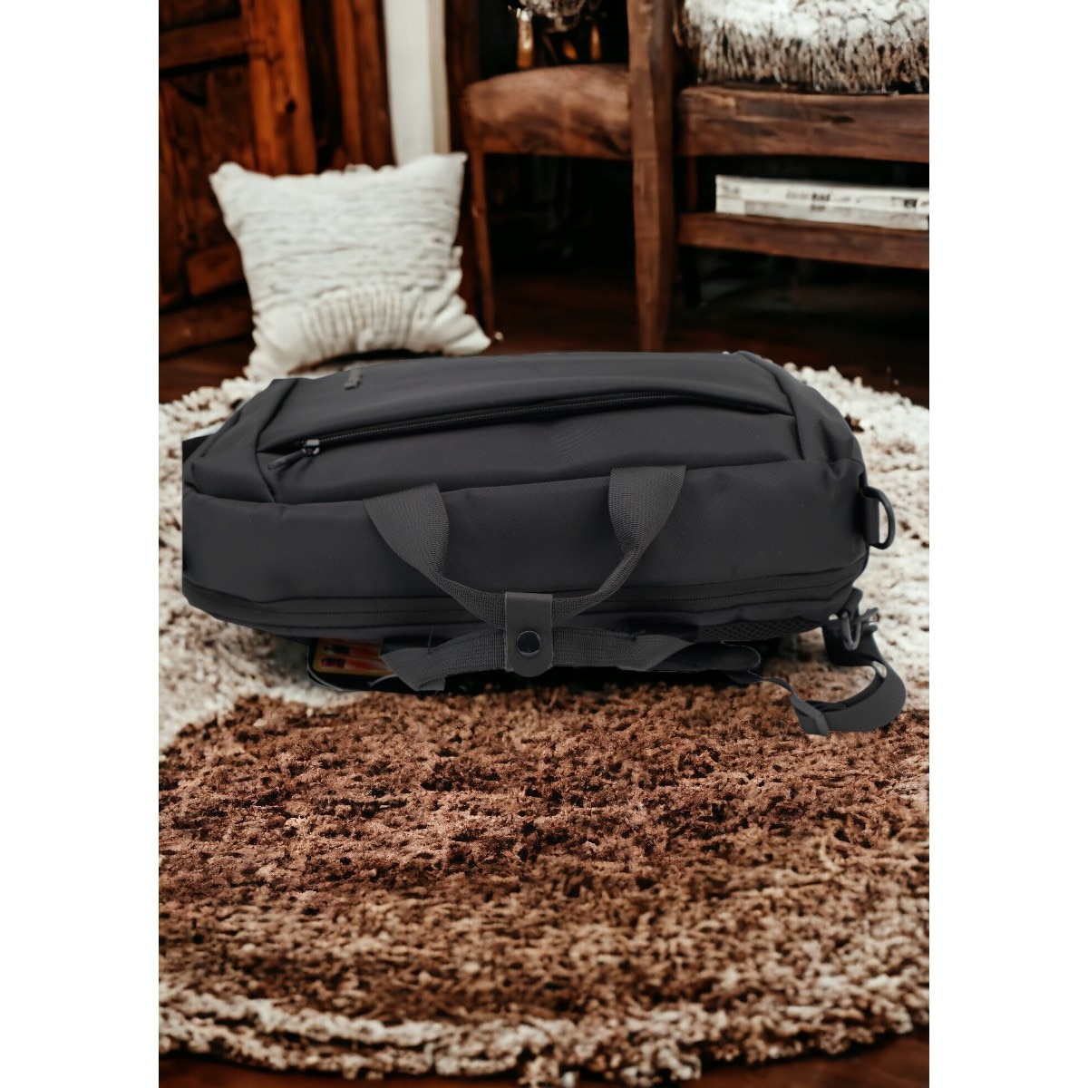 Rucsac laptop, multifunctional 1618, 42x28x17cm, negru