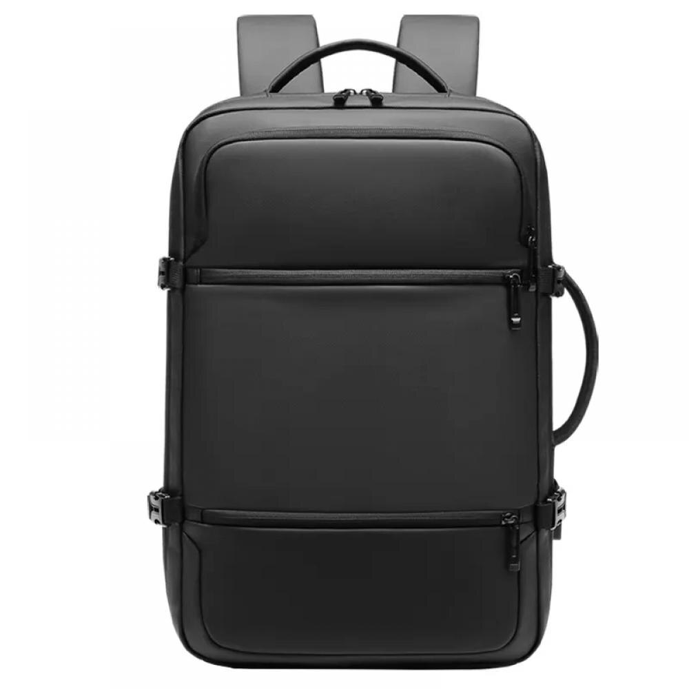 Ghiozdan pentru laptop 15.6 inch, MingLu, 20-39L, port USB, impermeabil, antifurt, rezistent la stropi, dimensiuni 310 x 130 x 440 mm, negru