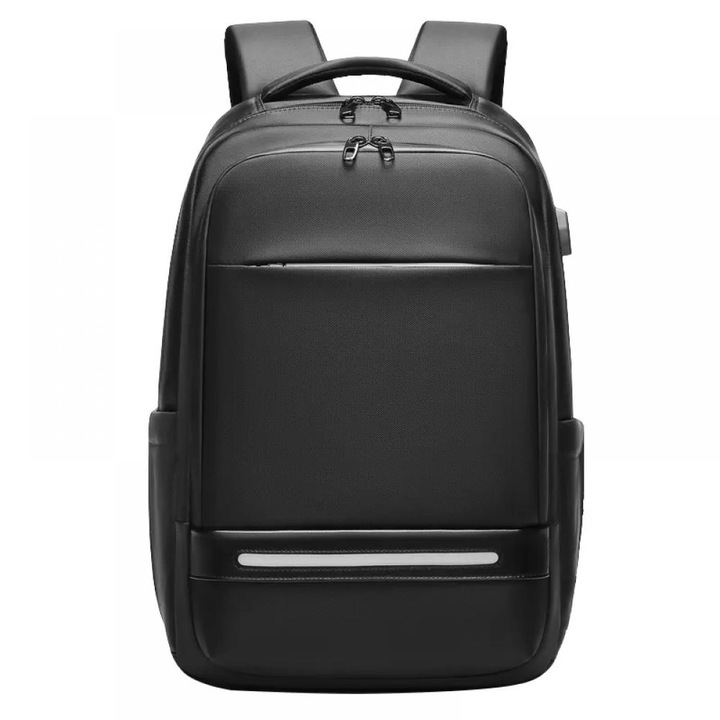 Rucsac pentru laptop 15.6 inch, MingLu, 20-39L, port USB, impermeabil, antifurt, suport pentru ochelari, orificiu casti, dimensiuni 310 x 180 x 460 mm, negru