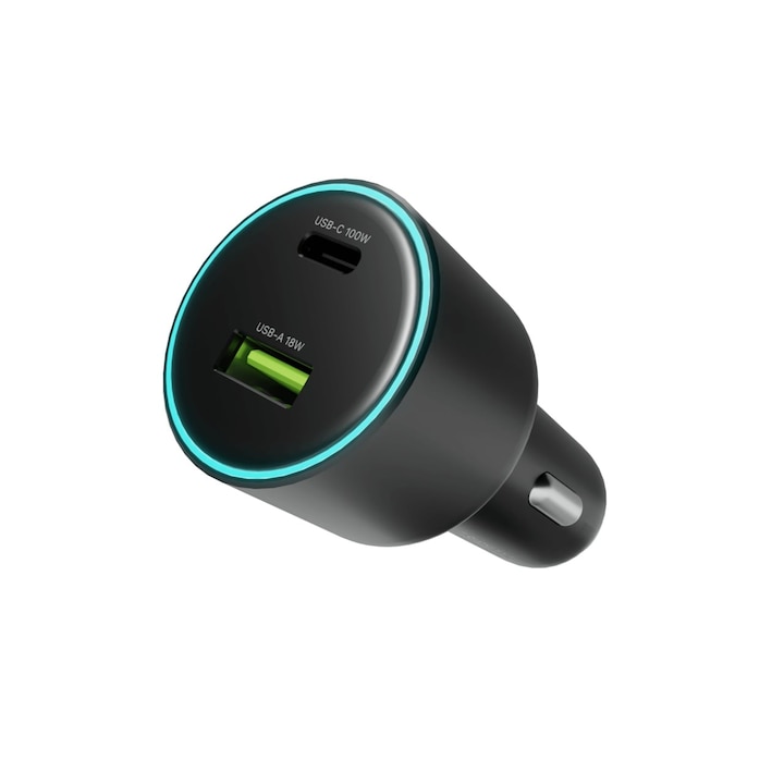 Incarcator Vetter, Turbo 100, Super Fast Car Charger, USB-C, PD and QC, 100W