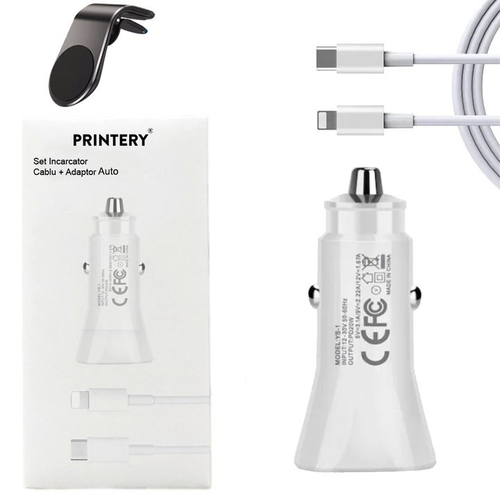 iPhone autós töltőkészlet, 20 W-os adapterrel, mágneses autós tartóval és 1 M USB-C-vel -> Lightning, kompatibilis az Apple iPhone 14 / 14 Pro / 14 Pro Max / 13 / 13 Pro / 13 Pro Max / 12 készülékekkel / 12 Pro / 12 Pro Max, fehér szürke