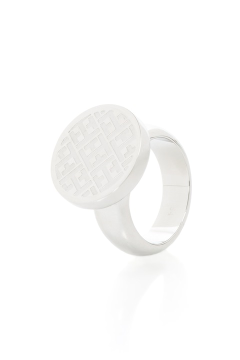Tommy Hilfiger, Inel cu detalii geometrice, Argintiu, Standard, Argintiu, 54 MM