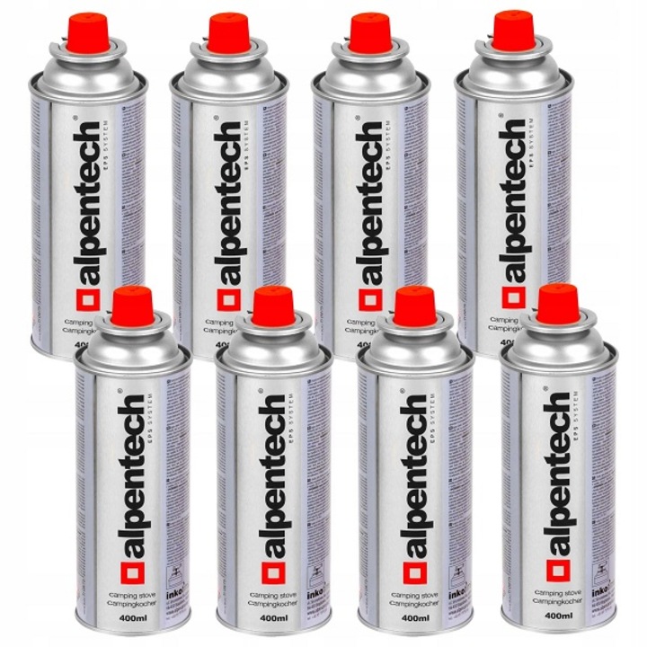 Комплект от 8 газови резерви 400 мл Apentech съвместими печки за къмпинг, DAO ръчни горелки