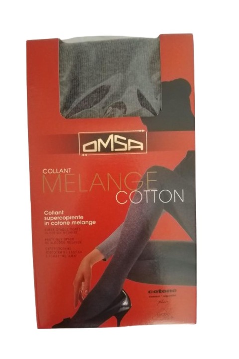 Dres Omsa, Melange Cotton 140 den, Microfibra, Gri Fumo