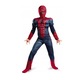 Set costum Spiderman KidMania® cu muschi si doua manusi lansator cu ventuze pentru copii, 3-5 ani, 100 - 110 cm