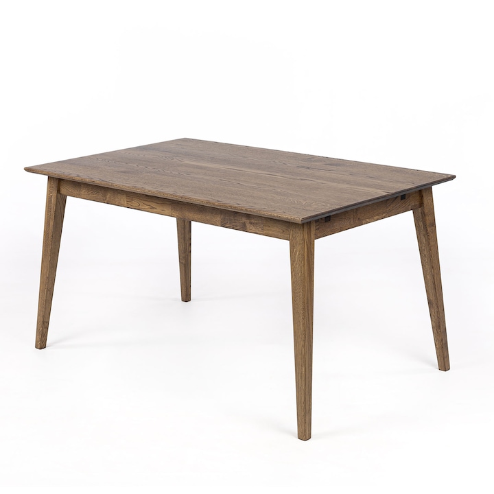 Masa lemn de stejar extensibila, OSLO, fumuriu, 140-230 x 90 cm