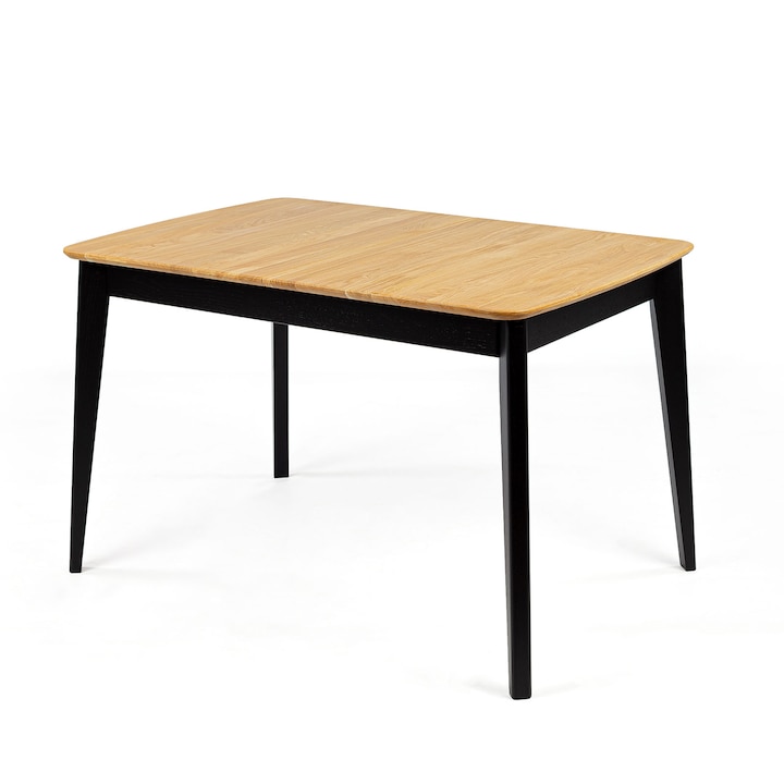 Masa lemn de stejar extensibila, MARY, natural+wenge, 120-160 x 80 cm