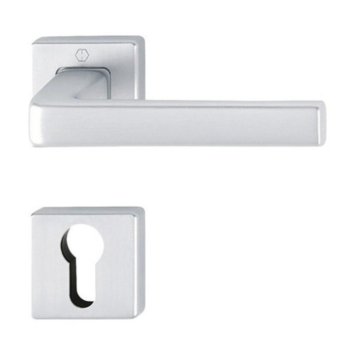 Manere Cu Rozeta Usa Interior Hoppe Dublin, Pentru Cilindru, Argintiu