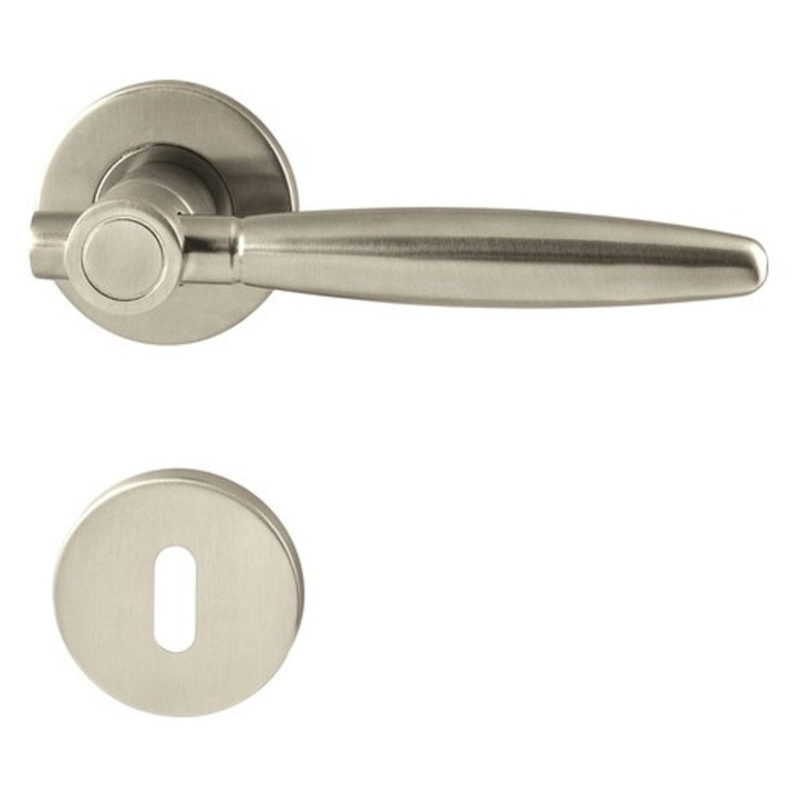 Manere Cu Rozeta Usa Interior Pertura Bonir, Pentru Cheie Bb, Otel Inoxidabil