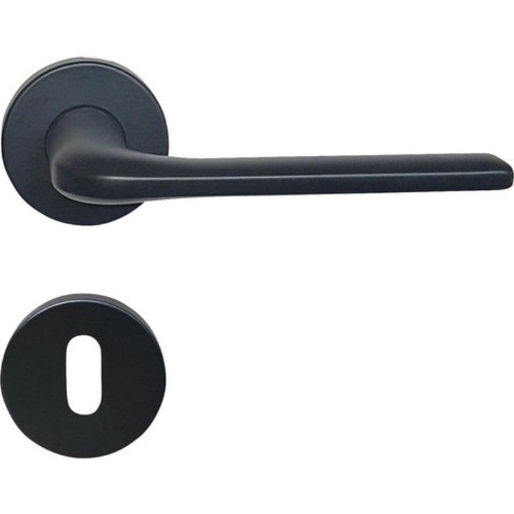 Manere Cu Rozeta Usa Interior Verofer Vittoria, Pentru Cheie Bb, Negru Mat