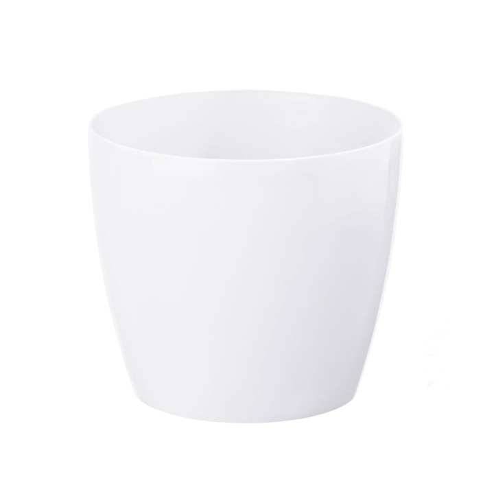 Ghiveci rotund Lamela Magnolia 180 LA203-05 18x16cm, Alb lucios