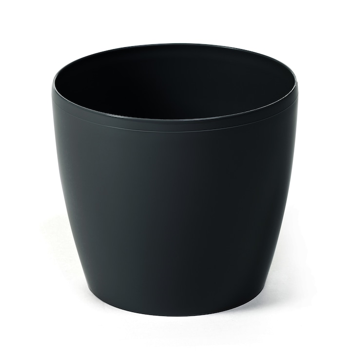 Ghiveci rotund Lamela Magnolia 250 LA205-04 25x22cm, Negru lucios