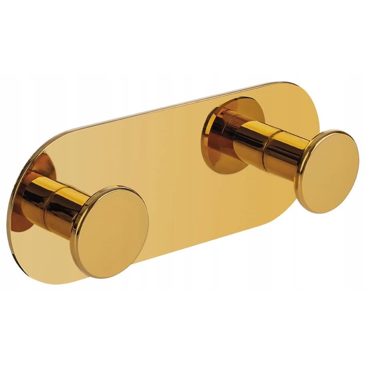 Cuier dublu pentru baie, Laveo ALM G12S, auriu