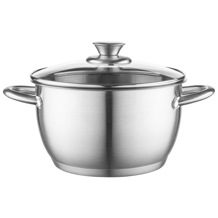 Rozsdamentes acél edény üvegtetővel 3,1 liter