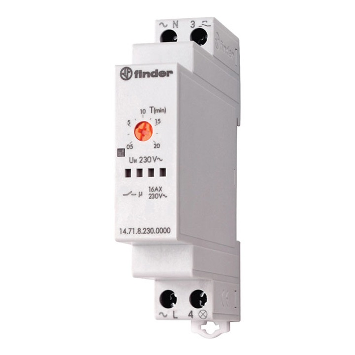 Automat de scara electronic multi-functiune 1 contact ND 16 A 17.5 mm latime 14.71.8.230.0000 Finder